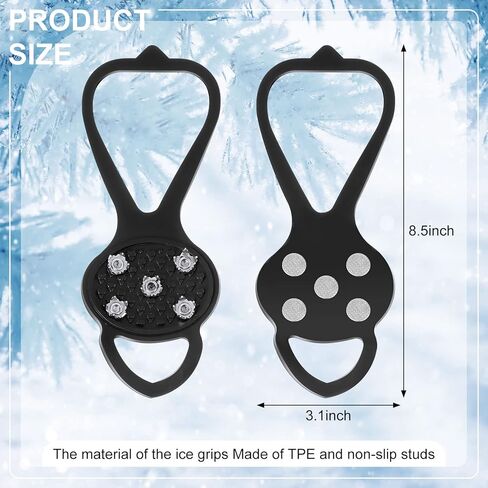 10 أزواج من مقابض الأحذية غير القابلة للانزلاق العالمية غير القابلة للانزلاق لصيد الأسماك على الجليد مع 5 مسامير فولاذية مرابط الجليد للأحذية والأحذية طويلة الرقبة للرجال والنساء والمشي لمسافات طويلة والأنشطة الشتوية in Kuwait