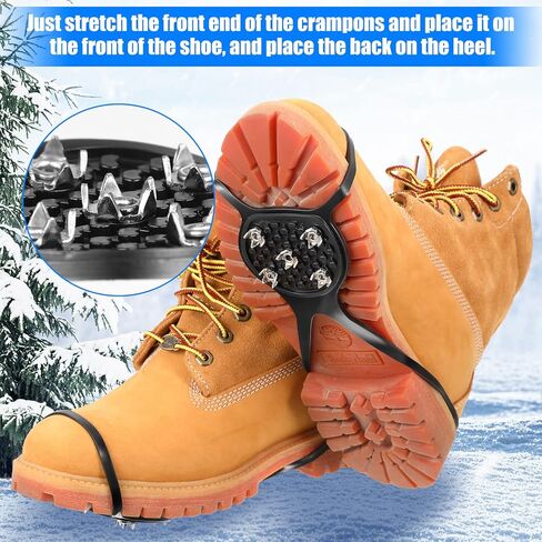 10 أزواج من مقابض الأحذية غير القابلة للانزلاق العالمية غير القابلة للانزلاق لصيد الأسماك على الجليد مع 5 مسامير فولاذية مرابط الجليد للأحذية والأحذية طويلة الرقبة للرجال والنساء والمشي لمسافات طويلة والأنشطة الشتوية in Kuwait