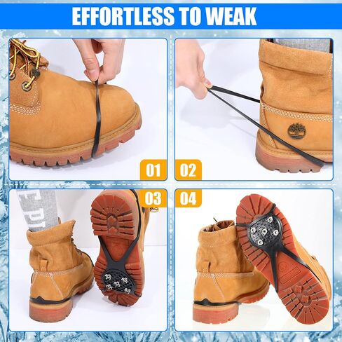 10 أزواج من مقابض الأحذية غير القابلة للانزلاق العالمية غير القابلة للانزلاق لصيد الأسماك على الجليد مع 5 مسامير فولاذية مرابط الجليد للأحذية والأحذية طويلة الرقبة للرجال والنساء والمشي لمسافات طويلة والأنشطة الشتوية in Kuwait