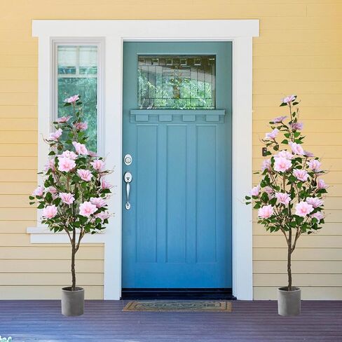 5FT/60IN Magnolia Tree Artificial Magnolia Flower Tree Indoor Faux Floral Tree Tall Fake Outdoor Tree 5 Feet, Realistic Leaves Flowers for Wedding Living Room Office Hotel Decor in Kuwait