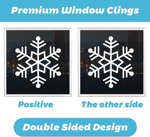 Christmas Window Clings 190Pcs, 2024 New Double Sided Christmas Window Stickers 3D Style, Xmas Snowman Santa Claus Reindeer Snowflakes Window Decals Decorations in Kuwait