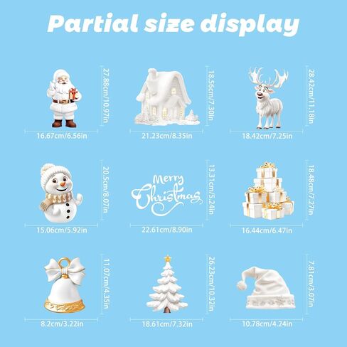 Christmas Window Clings 190Pcs, 2024 New Double Sided Christmas Window Stickers 3D Style, Xmas Snowman Santa Claus Reindeer Snowflakes Window Decals Decorations in Kuwait