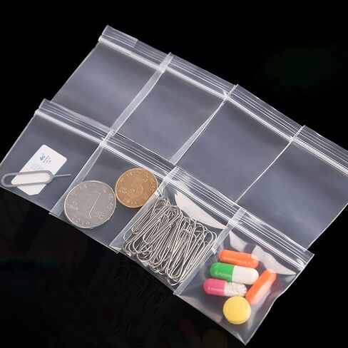 GSHLLO 400 PCS 4x6cm Small Poly Zipper Bags Reclosable Ziplock Plastic Bags Self Seal Bags Storage Baggies for Jewelry Beads Pill Cards in Saudi Arabia