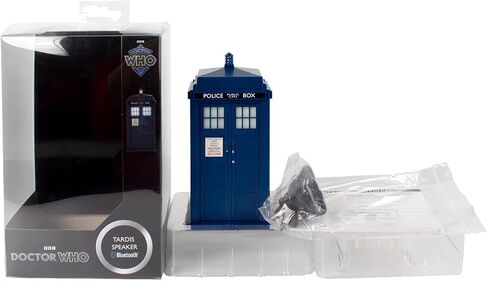 FAMETEK Doctor Who Bad Wolf Tardis Wireless Bluetooth Speaker Plays Music, Lights Up, Accurate Sounds Effects |Gifts for Men or Women - Best Gifts Birthday Collectibles for Doctor Who in Kuwait