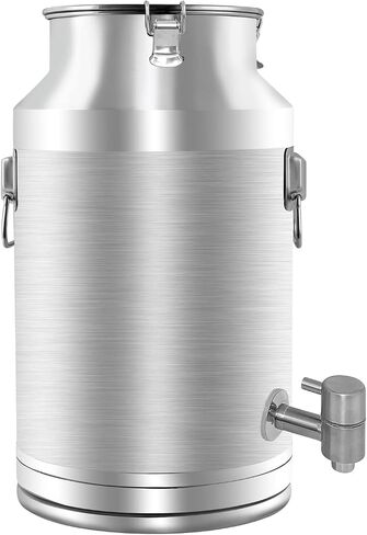 304 Stainless Steel 20 Liter Milk Can, Milk Bucket Wine Pail Bucket with Spigot 5.25 Gallon Milk Can Tote Jug with Sealed Lid Heavy Duty for Milk and Wine in Kuwait