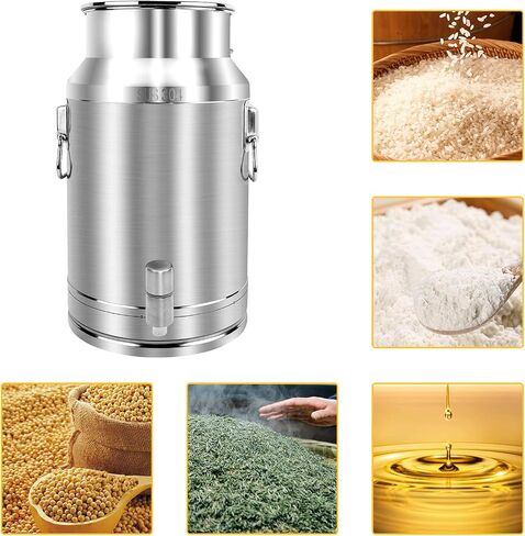 304 Stainless Steel 20 Liter Milk Can, Milk Bucket Wine Pail Bucket with Spigot 5.25 Gallon Milk Can Tote Jug with Sealed Lid Heavy Duty for Milk and Wine in Kuwait
