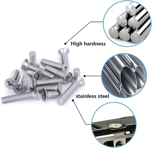 NGe M4X6mm - Stainless Steel Flat Head Cross Screw Countersunk Head Screw- Flat Head Screw(100PCS,M4X6mm) in Saudi Arabia