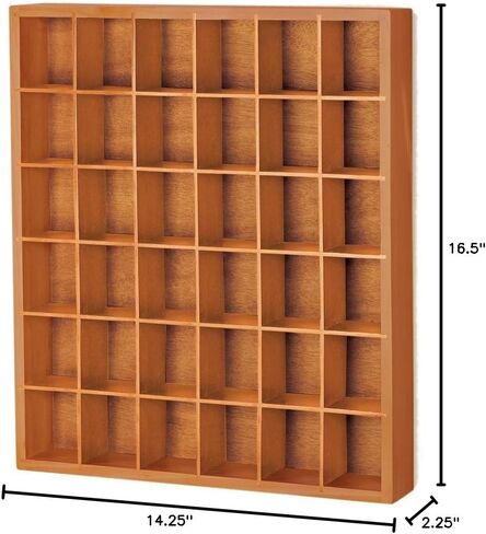 Jumbl Wood Shot Glass Wall Curio Display Case - Natural,16.5" in Saudi Arabia
