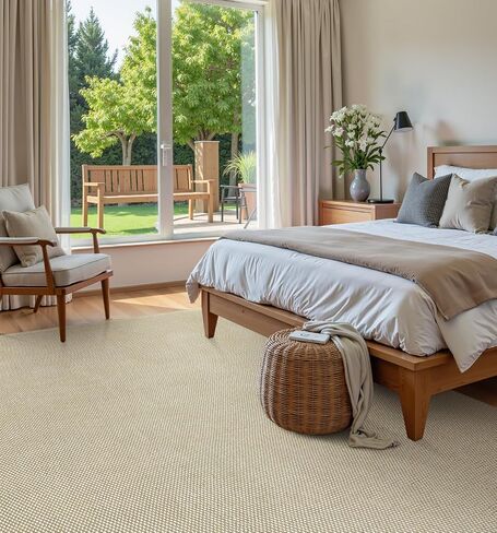 Moynesa Easy Jute Rug 5x7 Living Room Rug - 5x7 Area Rugs Natural Fiber Rugs for Bedroom, Farmhouse Indoor Outdoor, Hand Woven Sisal Rug Cotton Carpet for Home Office Decor, Natural & Beige in Saudi Arabia