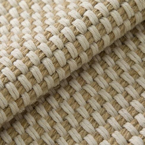 Moynesa Easy Jute Rug 5x7 Living Room Rug - 5x7 Area Rugs Natural Fiber Rugs for Bedroom, Farmhouse Indoor Outdoor, Hand Woven Sisal Rug Cotton Carpet for Home Office Decor, Natural & Beige in Saudi Arabia