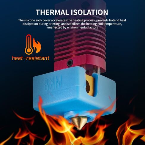 Ender 3 Hotend Silicone Sock: High-Temperature Resistant, Non-Stick Silicone Cover,Silicone Case for Fits Ender 3/3 Pro/3 V2, CR-10 Series, Anet A8 by Makerzone,(Pack of 6, Orange) in Saudi Arabia