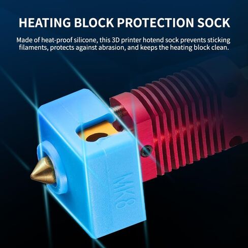 Ender 3 Hotend Silicone Sock: High-Temperature Resistant, Non-Stick Silicone Cover,Silicone Case for Fits Ender 3/3 Pro/3 V2, CR-10 Series, Anet A8 by Makerzone,(Pack of 6, Orange) in Saudi Arabia