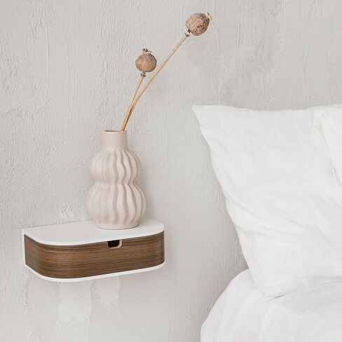 Hanging Wall Shelf with Drawer, Wooden Wall Shelf, Small Wall Drawers, Hanging Floating Wall Shelf with Drawer, Vintage Shelf, Wall Table, Hallway (black/walnut) in Saudi Arabia