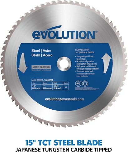 Evolution S380CPS – Heavy Duty 15 Inch Metal Cutting Chop Saw W/ 14 Inch Carbide-Tipped Blade | Premium Dry Cut Saw | Miter Saw 45° | The Ultimate Chop Saw For Cutting Metal – Accurate. Powerful. in Saudi Arabia