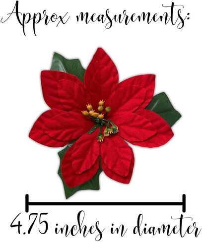 BANBERRY DESIGNS Poinsettia Craft Flowers - Set of 24 – Red Poinsettias - Christmas Decorations - Decorative Floral Accessories - Each Flower Measures 4 ¾" Wide. in Saudi Arabia