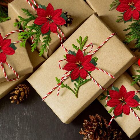 BANBERRY DESIGNS Poinsettia Craft Flowers - Set of 24 – Red Poinsettias - Christmas Decorations - Decorative Floral Accessories - Each Flower Measures 4 ¾" Wide. in Saudi Arabia