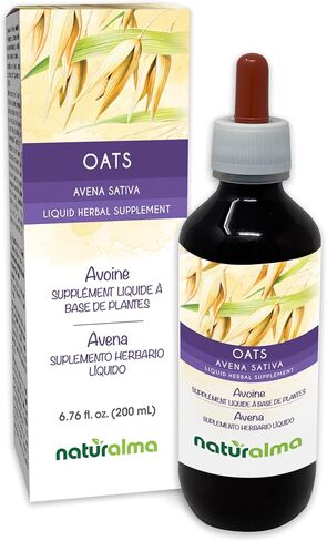 Naturalma Oats (Avena Sativa) Tops Alcohol-Free Tincture - 6.76 fl oz Liquid Extract in Drops - Herbal Supplement - Vegan in Kuwait