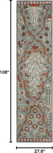 SAFAVIEH Wyndham Collection Runner Rug - 2'3" x 9', Blue & Rust, Handmade Modern Wool, Ideal for High Traffic Areas in Living Room, Bedroom (WYD206A) in Saudi Arabia