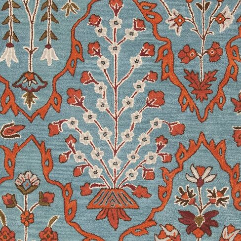 SAFAVIEH Wyndham Collection Runner Rug - 2'3" x 9', Blue & Rust, Handmade Modern Wool, Ideal for High Traffic Areas in Living Room, Bedroom (WYD206A) in Saudi Arabia