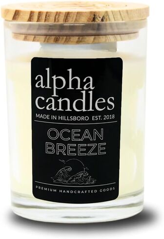 Ocean Breeze Handcrafted Candle | 100% Soy | 9oz Premium Hand Poured Candle - Strong Scent and Long Lasting in Saudi Arabia
