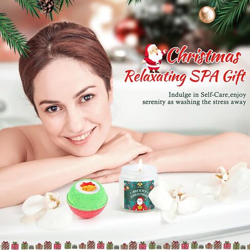 ADBAOBO Christmas Gifts for Women, 2024 Xmas Gift Basket for Mom Aunt Teacher Sister Grandma with Tumbler, Coral Fleece Socks, Jingle Bell Bracelet, SPA Christmas Gifts Set for Her in Saudi Arabia
