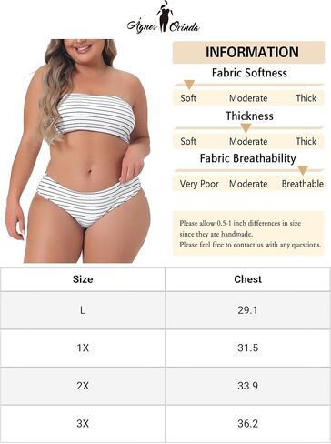 Agnes Orinda Plus Size Bikini for Women 2 Pieces Bandeau Bikini Swimsuits Off Shoulder High Waist Bathing Suit in Saudi Arabia