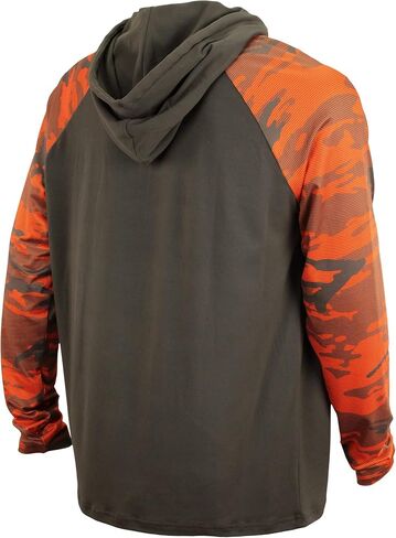 Zubaz NFL Men's Team Color Block Lightweight 1/4 Zip Hoodie With Camo Lines in Kuwait