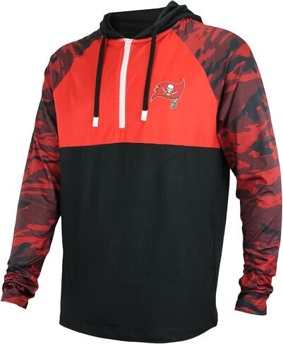 Zubaz NFL Men's Team Color Block Lightweight 1/4 Zip Hoodie With Camo Lines in Kuwait