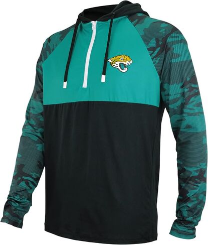 Zubaz NFL Men's Team Color Block Lightweight 1/4 Zip Hoodie With Camo Lines in Kuwait