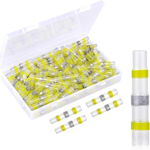 200PCS Solder Seal Wire Connectors, Duogalia AWG 22-18 Red Heat Shrink Butt Connectors Waterproof Insulated Wire Splice Terminals for Marine Automotive Boat Wire Joint in Saudi Arabia