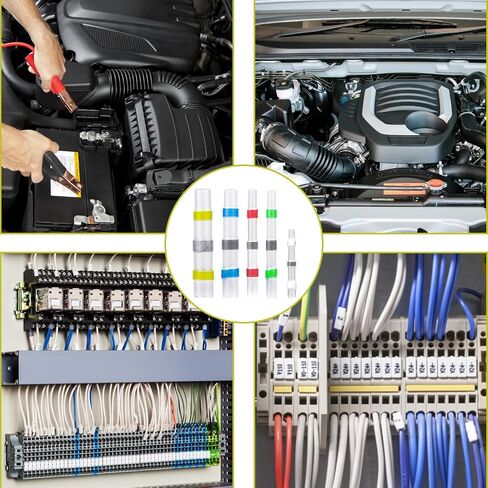 200PCS Solder Seal Wire Connectors, Duogalia AWG 22-18 Red Heat Shrink Butt Connectors Waterproof Insulated Wire Splice Terminals for Marine Automotive Boat Wire Joint in Saudi Arabia