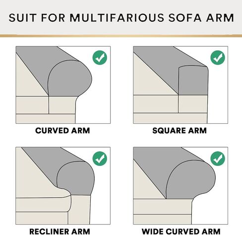 ADPON Stretch Velvet Sofa Armrest Covers Arm Covers for Chairs and Sofas Anti-Slip Couch Armrest Covers with Sticker Furniture Armrest Protector for Sofa Couch Chair Recliner (Beige,Set of 2) in Saudi Arabia
