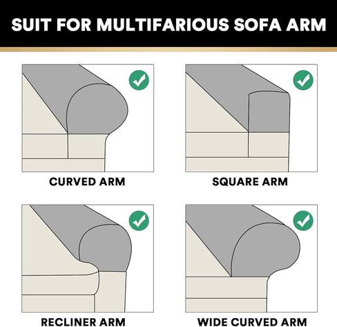 ADPON Stretch Velvet Sofa Armrest Covers Arm Covers for Chairs and Sofas Anti-Slip Couch Armrest Covers with Sticker Furniture Armrest Protector for Sofa Couch Chair Recliner (Beige,Set of 2) in Kuwait