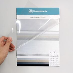 Changshade Blackout & Light Filtering Dual Layer Zebra Roller Blinds Cordless Shades Fabric Samples