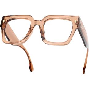 Oversized Blue Light Blocking Glasses for Women Men, Square Thick Frame Eyeglasses Anti Eyestrain & UV Glare RF6211