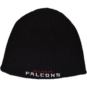 Atlanta Falcons Child/Kid's Black Ribbed Cuffless Beanie Hat - NFL Youth Knit Skull Cap