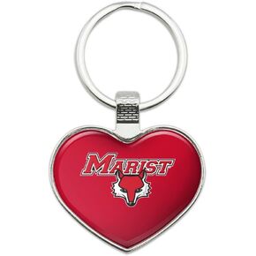 Marist College Red Fox Logo Keychain Heart Love Metal Key Chain Ring