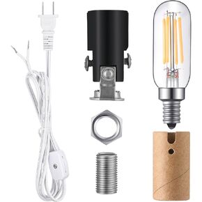 Medium Christmas Tree Wiring Kit, with 4 Watt LED Bulb, Ceramic Christmas Tree Replacement Lights, E12 Candelabra Base, Lamp Wiring Kit Nice for Desk Lamp Lighting and DIY Projects (1)