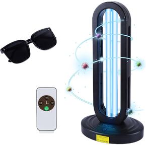 UV Light Sanitizer with Ozone,Ultraviolet Light Sanitizer for Room,UVC Lamp with Remote Control,Home Disinfection Device for Dust Mites,15/30/60 Minutes Timer