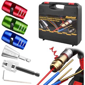 Wire Stripper for Drill, 8/10/12/14 AWG Powered Wire Stripping for US Gauge Cables 2024 Upgrade Electrical Electric Wire Stripper set with Wire Connectors Nuts +Twister + blade