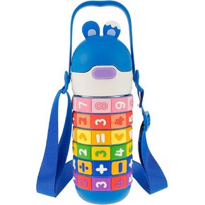 -Free Stainless Steel Children's Thermos Bottle with Straw Spin Fun Arithmetic Enlightenment Insulated Vacuum Water Cup Train yours baby's brain whit a fun Cute thermos, Healthy hydration