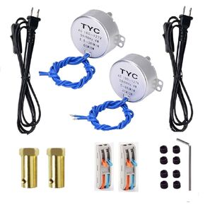2PCS Synchronous Synchron Turntable Motor Electric Motor for Cup Turner,Cuptisserie,Tumbler Cup Rotator with 7mm Flexible Coupling Connector,50/60Hz AC100~127V 4W CCW/CW (2.5-3RPM+5-6RPM)