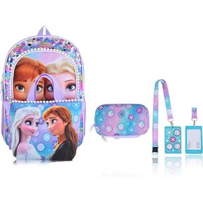 Disney Minnie Mouse Backpack With Lunch Bag, Zip Case and ID Lanyard Set for Girls | Minnie Mouse Insulated Lunch Bag Lunch Box for Girls, Boys, Toddlers | Backpack for School and Reusable Lunchbox