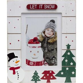 4" x 6" or 5" x 7" Let It Snow Winter Wood Picture Frame