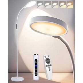 Light Therapy Floor Lamp 10000 Lux Sun Lamp with Full Spectrum 50 Customizable Settings 6 Scene Modes Adjustable Height 360° Rotating Head Perfect for Reading Relaxation and Circadian Rhythm
