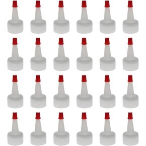 AYLIFU 24 pcs 24/410 Squeeze Bottle Cap Red Pointed Nose Bottle Cap Natural Red Tip Yorker Cap For Squeeze Bottle Glue Bottle, Neck Diameter 26mm