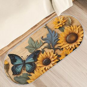 Oval Plush Floor Mat Absorbent Bathroom Carpet Soft Bedroom Rugs for Living Room Kitchen Entryway Kids Room Pink Bow Decorative Cute Oval Rug