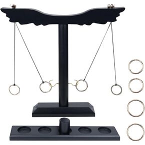 Hook and Ring Game,Ring Hook Toss Game with Shot Ladder,Fun for Outdoor Indoor Game,Yard Game,Great Decor for Bars Homes Party,Classic Angel's Wings Style