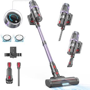 Cordless Vacuum Cleaner,MAX 50Mins Runtime Vacuum Cleaners for Home,30KPA Rechargeable Stick Vacuum with LED Lightweight Tangle-Free Upright,Vacuum Cleaner Suitable for Pet Hair/Carpet/Hardwood Floor