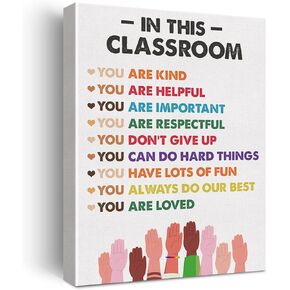 Inspirational Diversity Wall Art Equality Watercolor Canvas Painting Prints for Home Wall Decor Framed Artwork Gifts(12x15 Inch)